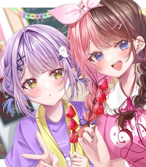 清纯可人/麻花辫女子插画特辑