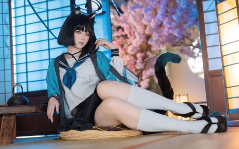 屿鱼Yukako 蔚蓝档案 桐生桔梗,摄影师镜头下夏日海风与学院制服的浪漫邂逅