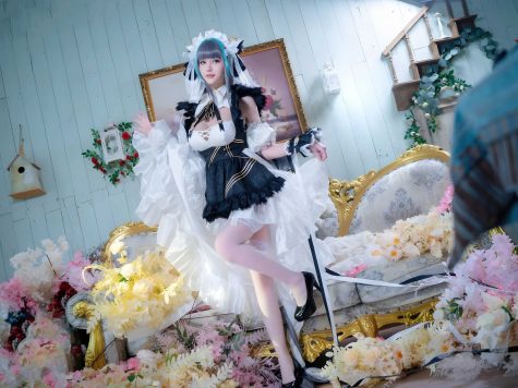 花兮_honoka 碧蓝航线 柴郡 原皮,蔚蓝之约下的灵动猫娘写真拍摄全记录